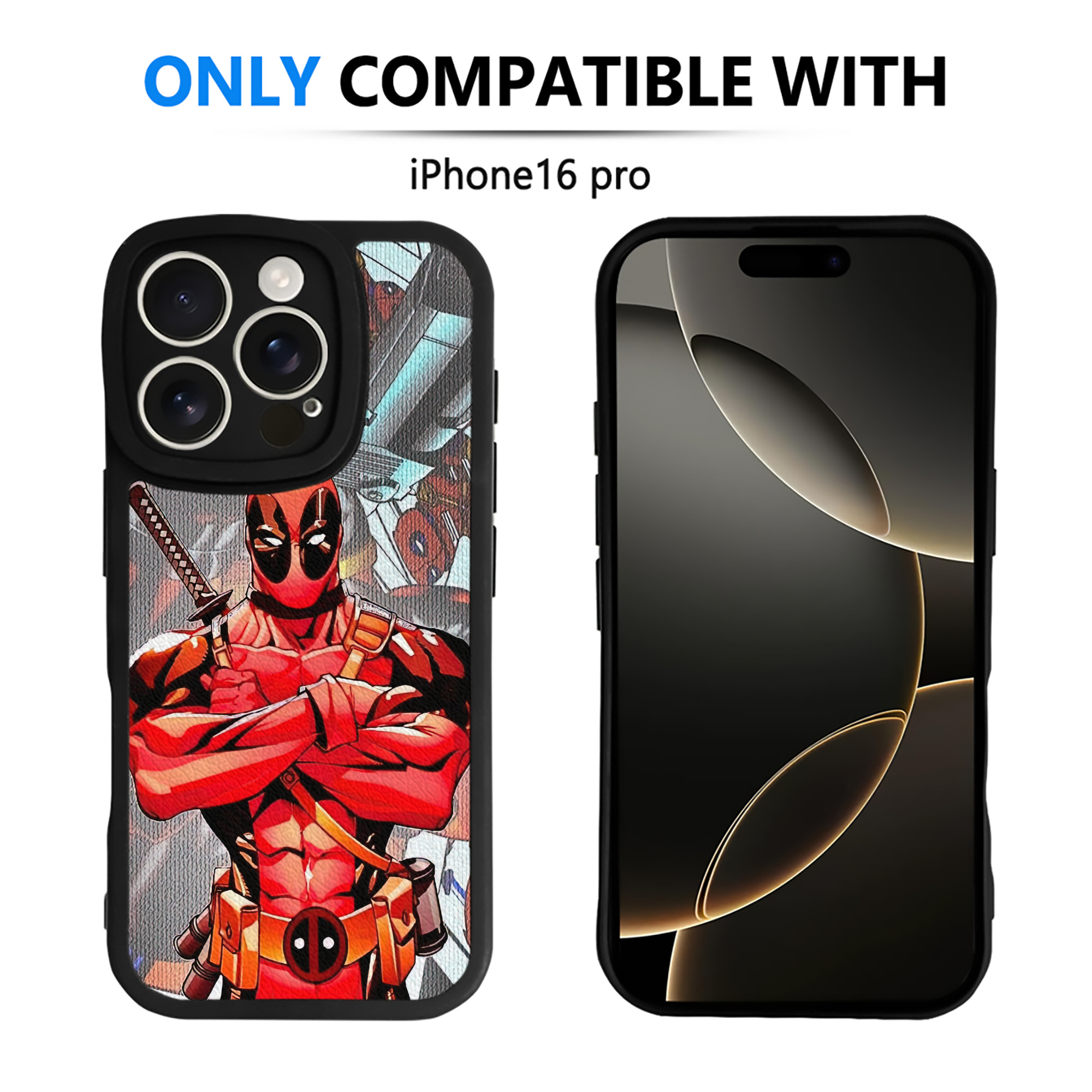 （画像用） Deadpool デッドプール 【iPhone 16シリーズ対応】シリコンスマホケース（レザー調） 材質：シリコン